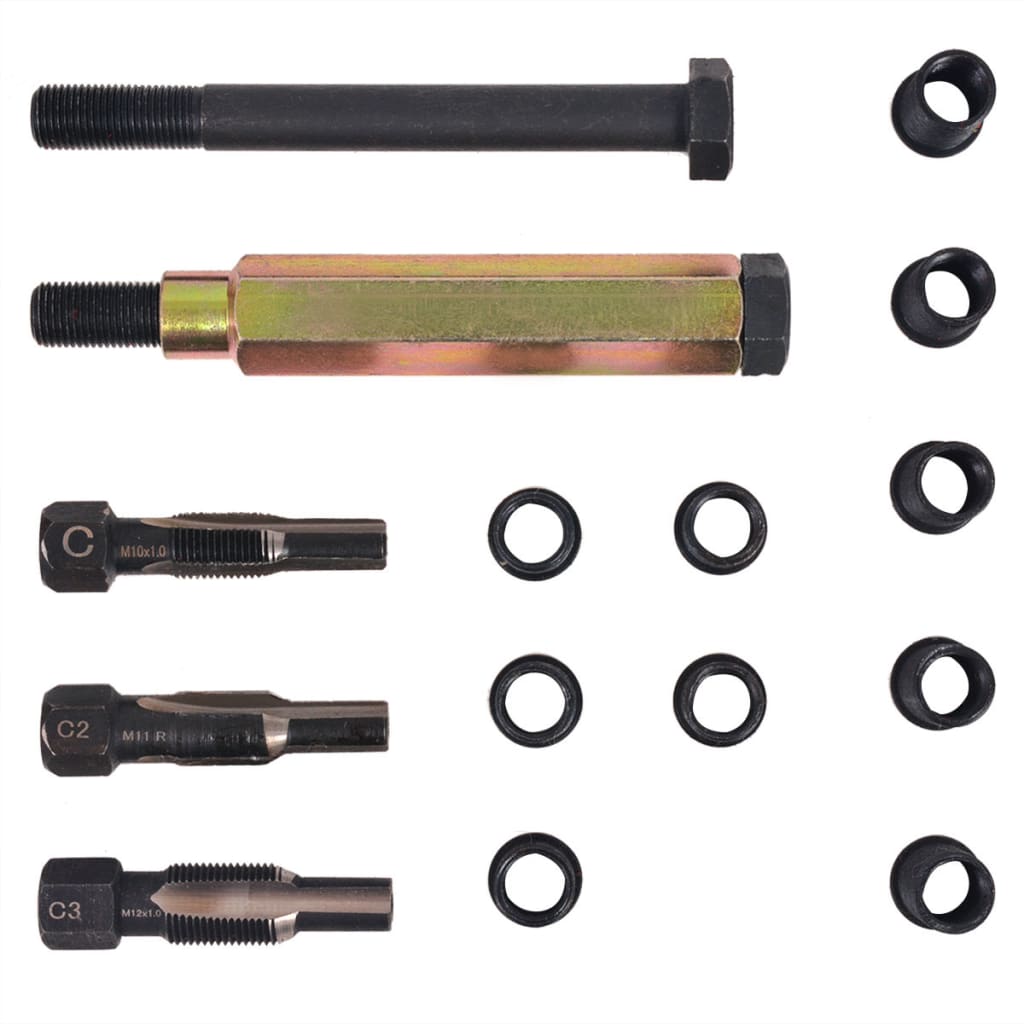 15-Osainen Hehkutulpan Kierteen Korjaussarja M10 X 1,0 Mm