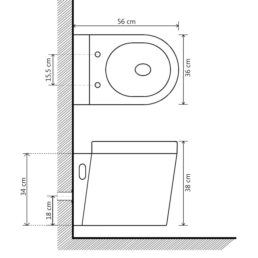 Seinäkiinnitettävä Wc Keraaminen Valkoinen