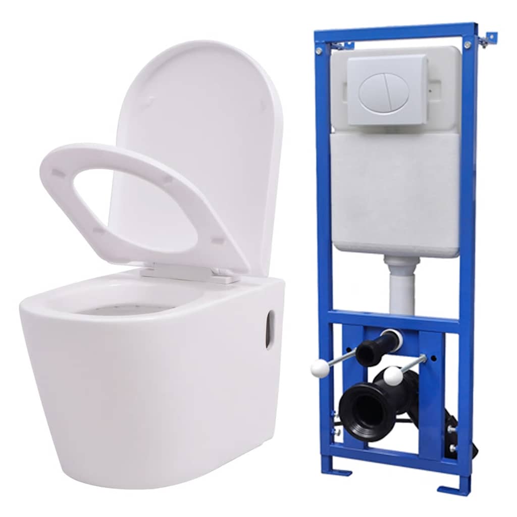 Wc Piilotetulla Vesisäiliöllä Keraaminen Valkoinen