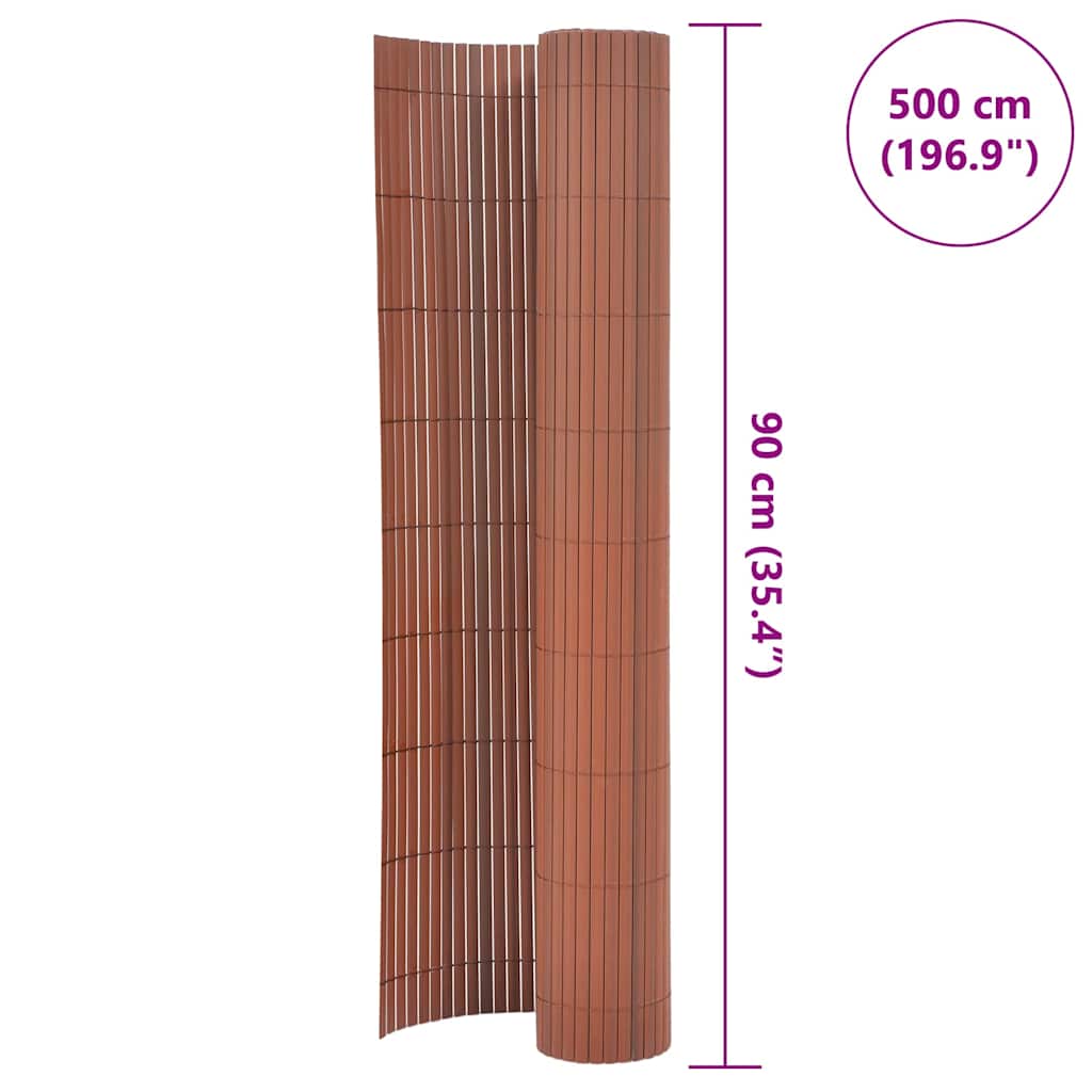 Kaksipuolinen Puutarha-Aita Pvc 90X500 Cm Ruskea
