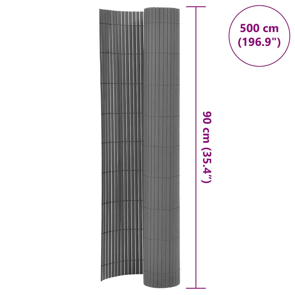 Kaksipuolinen Puutarha-Aita Pvc 90X500 Cm Harmaa