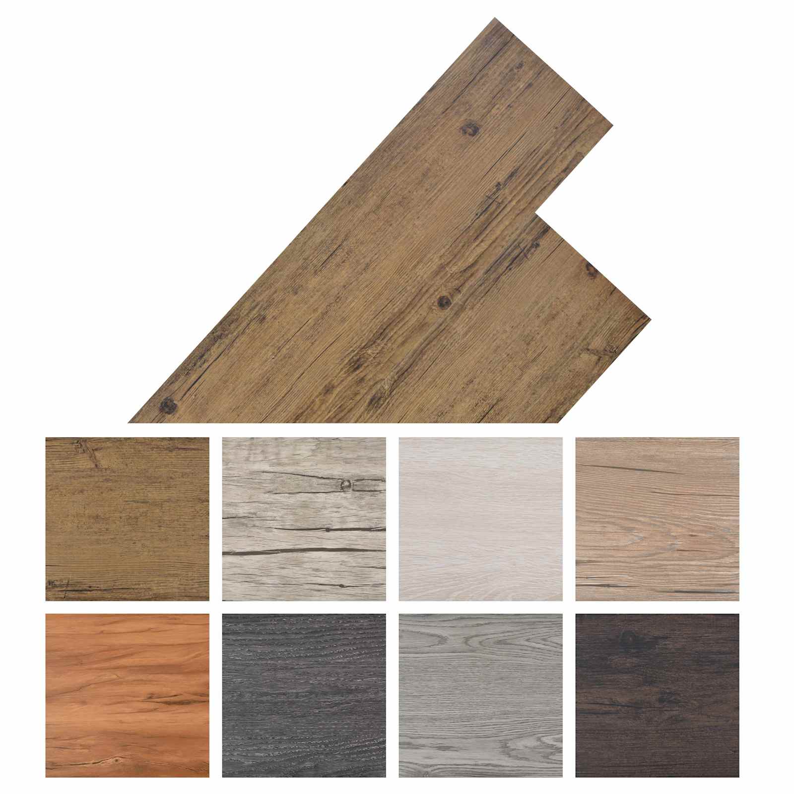Lattialankut 18 Pcs Pähkinä Ruskea 5,26 M² Polyvinyylikloridi