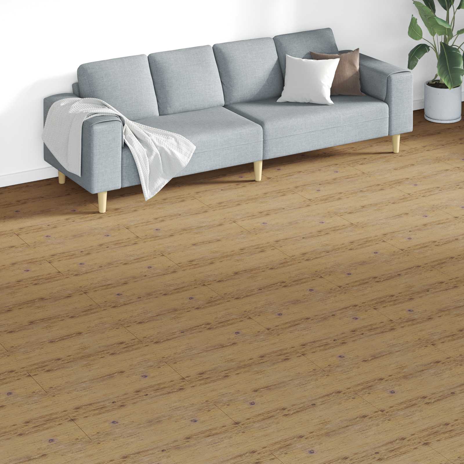 Lattialankut 18 Pcs Pähkinä Ruskea 5,26 M² Polyvinyylikloridi