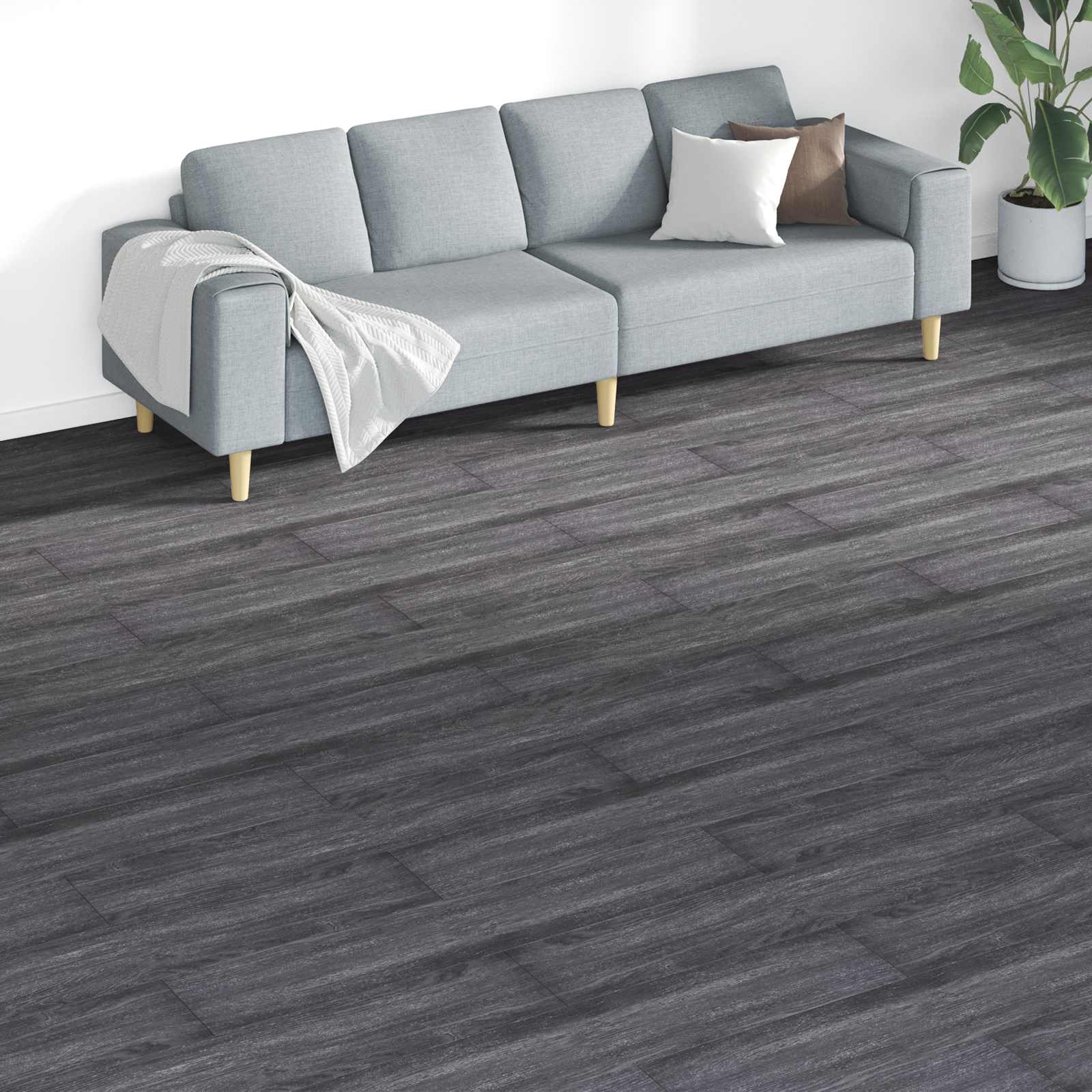 Lattialankut 18 Pcs Musta Ja Valkoinen 5,26 M²
