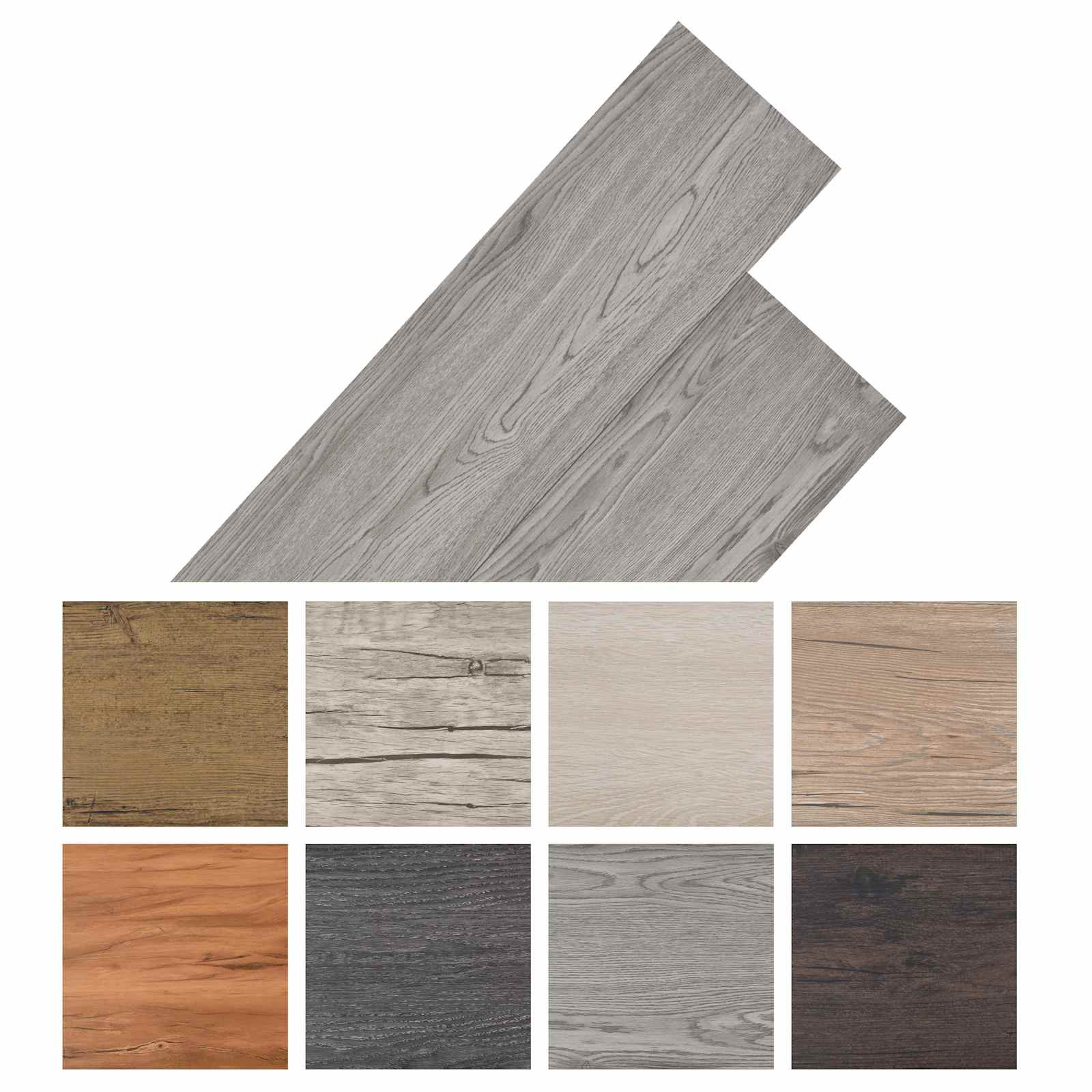 Lattialankut 18 Pcs Tumma Harmaa 5,26 M² Polyvinyylikloridi