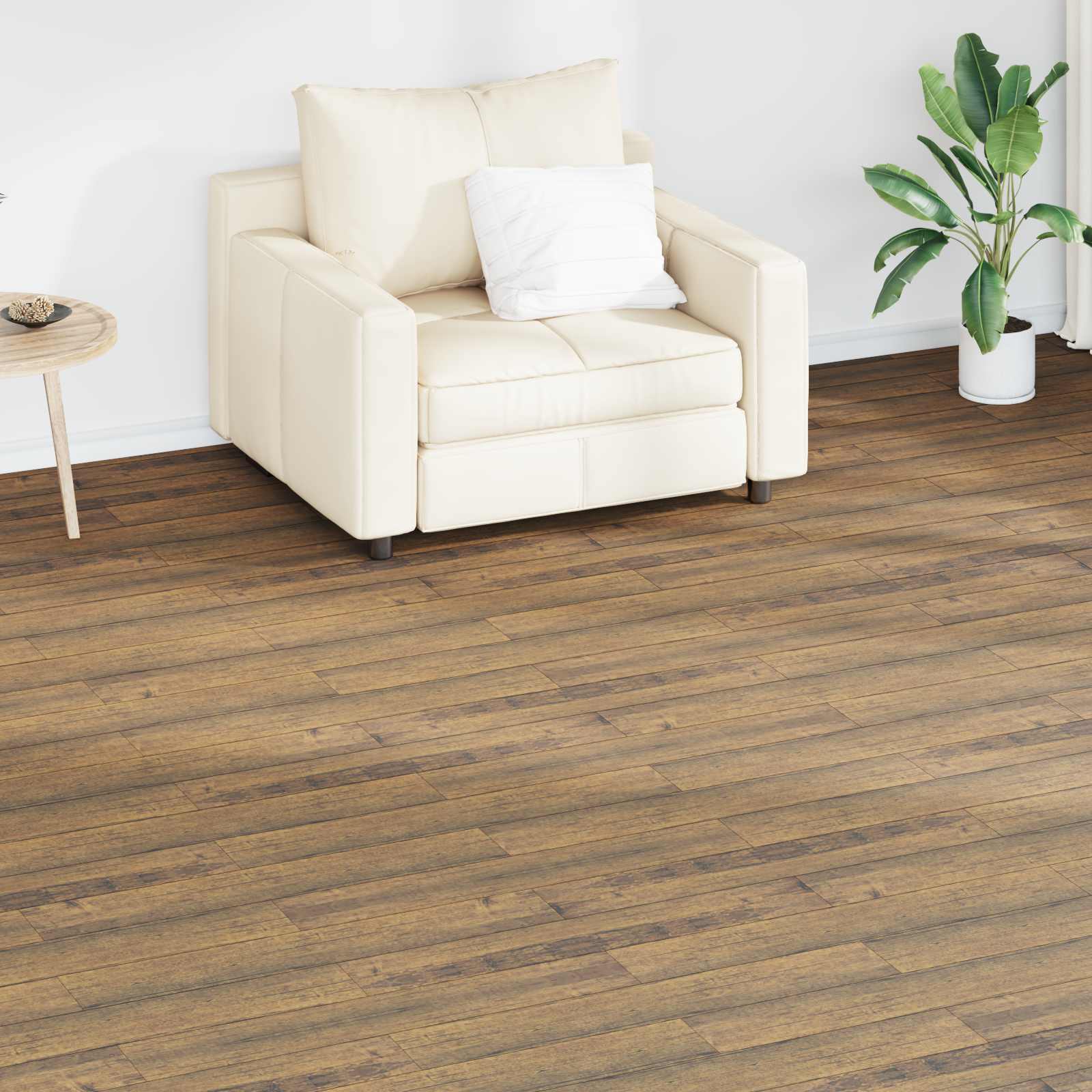 Lattialankut 36 Pcs Pähkinä Ruskea 5,02 M² Polyvinyylikloridi