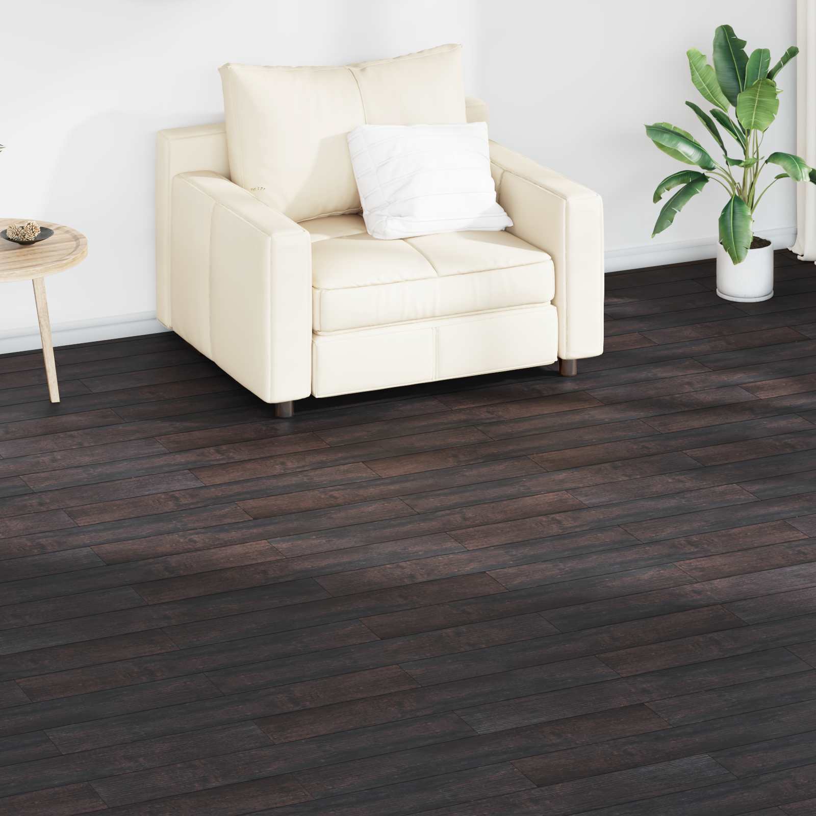 Lattialankut 36 Pcs Tumma Ruskea 5,02 M² Polyvinyylikloridi