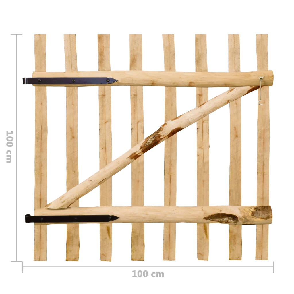 Yksinkertainen Aitaportti Pähkinäpuu 100X100 Cm