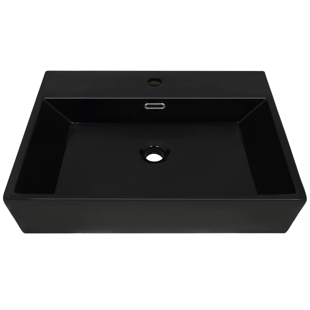 Keraaminen Pesuallas Hanareiällä 76X42,5X14,5 Cm Musta