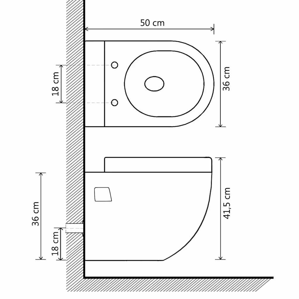 Seinään Kiinnitettävä Wc-Istuin Keraaminen Valkoinen