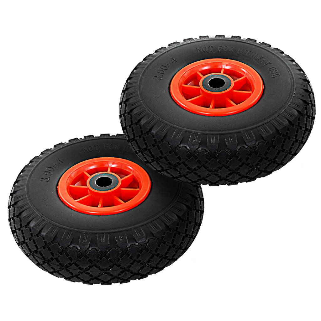 Nokkakärryn Pyörät 2 Kpl Täysi Pu 3.00-4 (260X85)