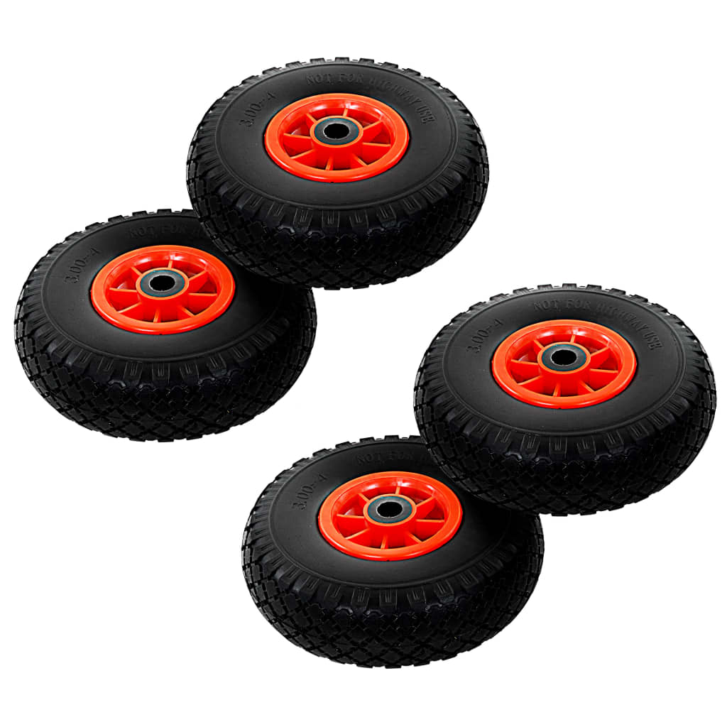 Nokkakärryn Pyörät 4 Kpl Täysi Pu 3.00-4 (260X85)