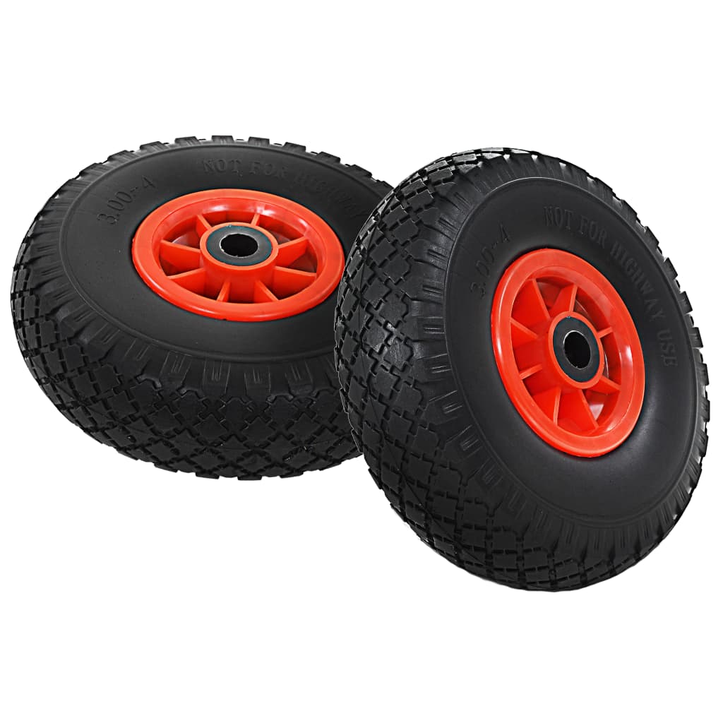 Nokkakärryn Pyörät 4 Kpl Täysi Pu 3.00-4 (260X85)