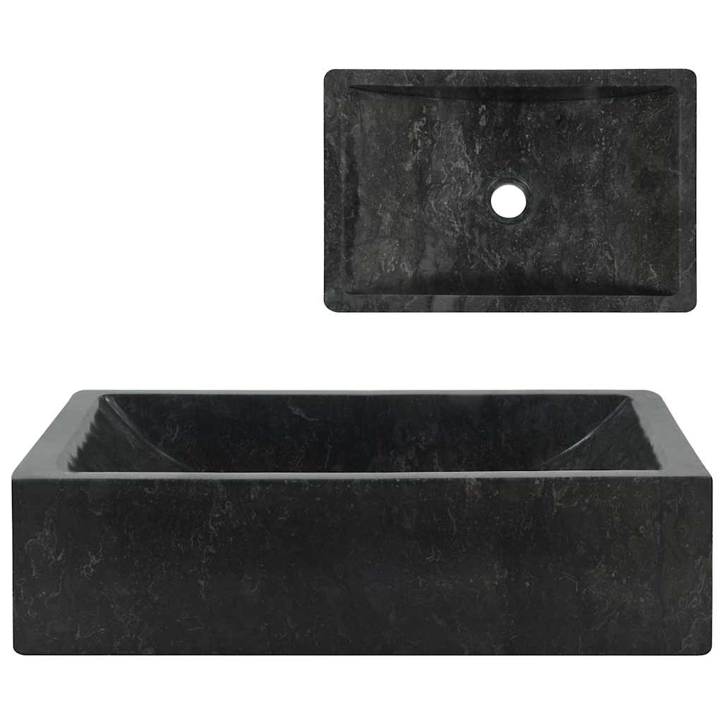 Pesuallas 45X30X12 Cm Marmori Korkeakiilto Musta