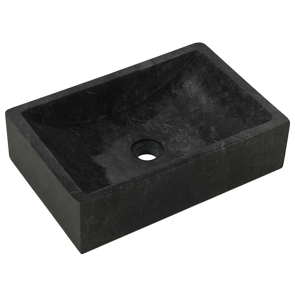Pesuallas 45X30X12 Cm Marmori Korkeakiilto Musta