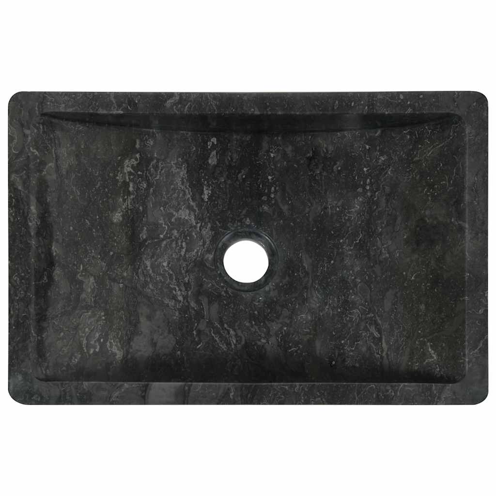 Pesuallas 45X30X12 Cm Marmori Korkeakiilto Musta