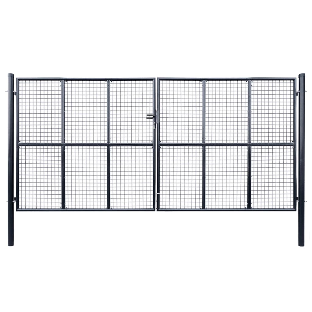Verkkoportti Puutarhaan Galvanoitu Teräs 400X175 Cm Harmaa