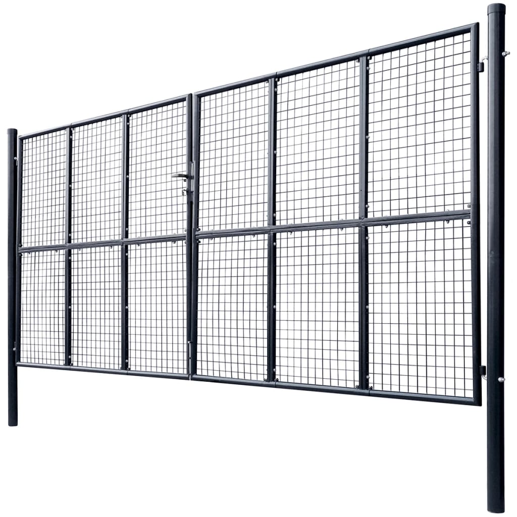 Verkkoportti Puutarhaan Galvanoitu Teräs 400X175 Cm Harmaa