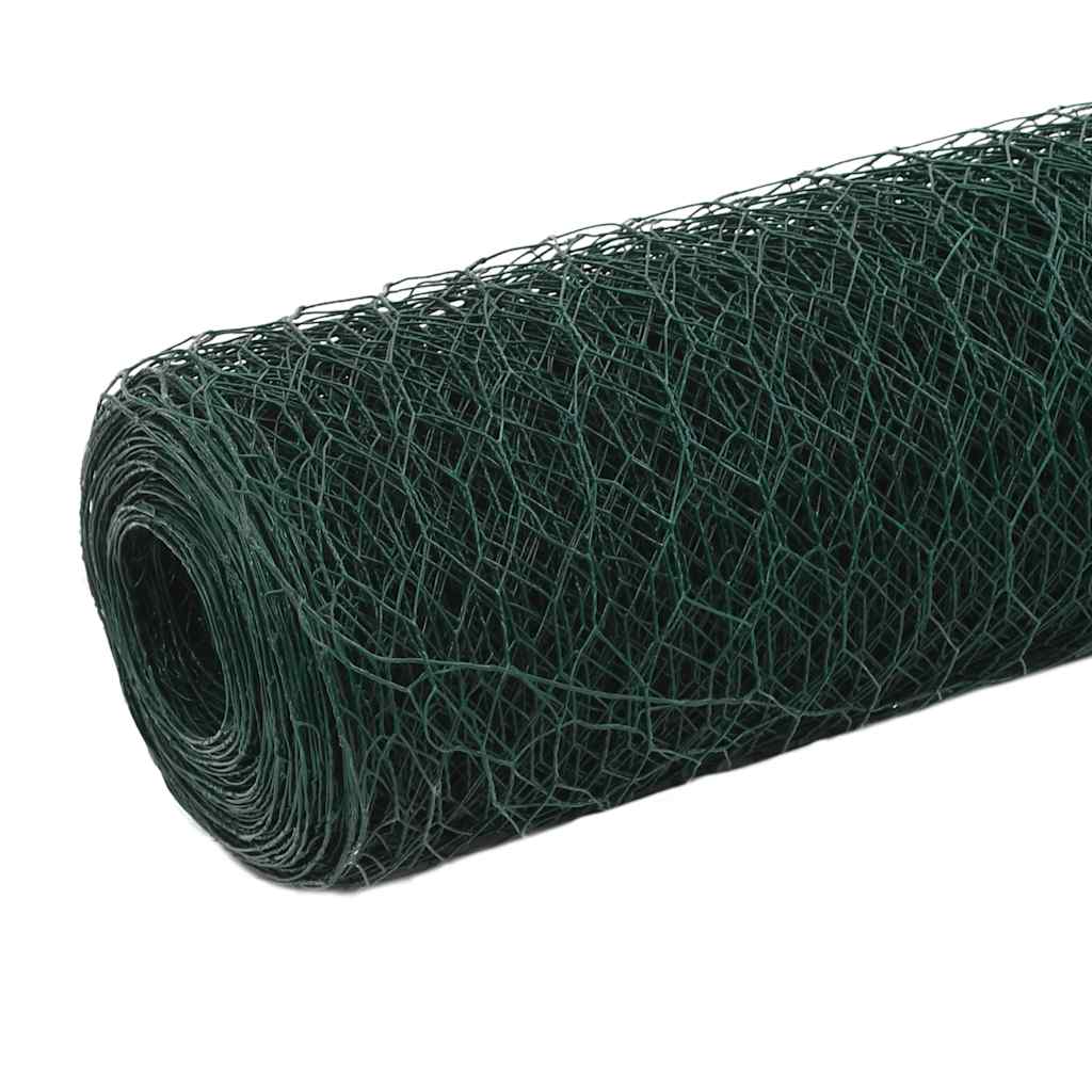 Kanaverkko Teräs Pvc Pinnoitteella 25X1,2 M Vihreä