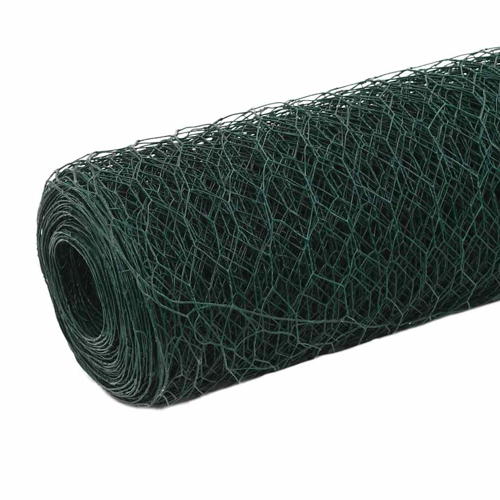 Kanaverkko Teräs Pvc Pinnoitteella 25X1,5 M Vihreä