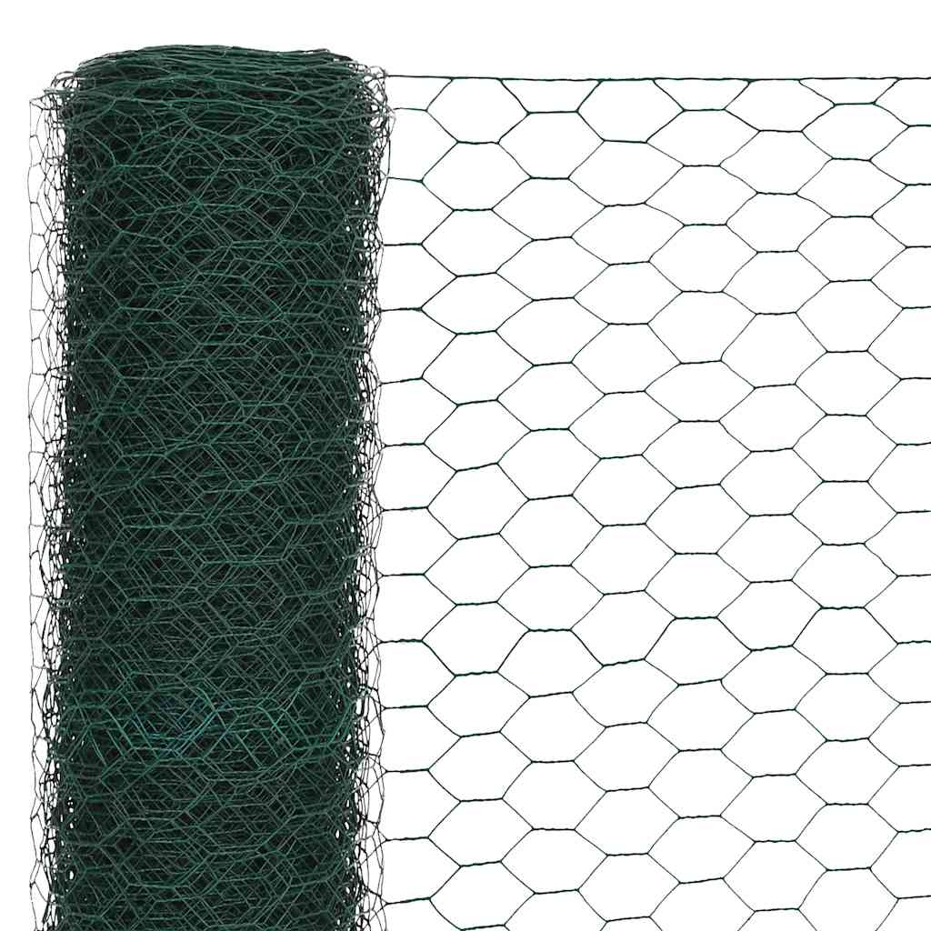 Kanaverkko Teräs Pvc Pinnoitteella 25X1,2 M Vihreä