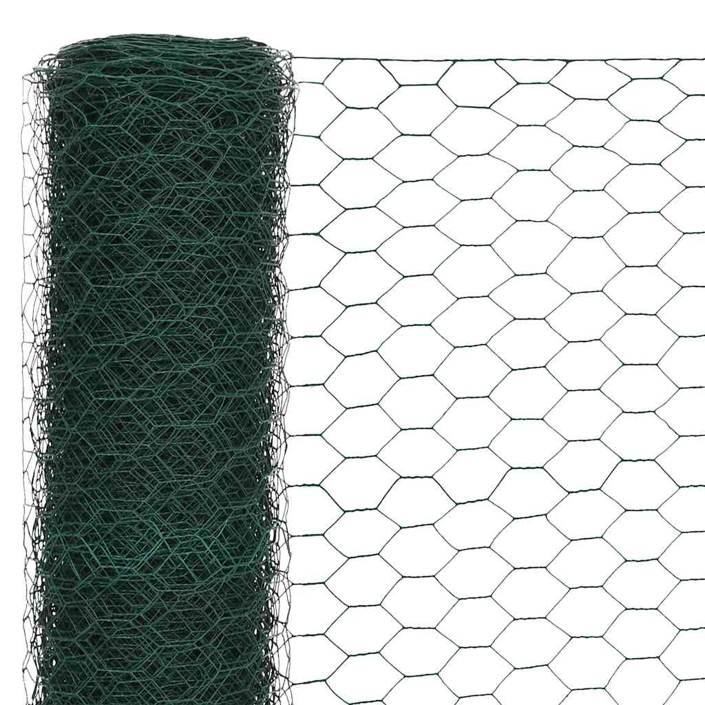 Kanaverkko Teräs Pvc Pinnoitteella 25X1,5 M Vihreä
