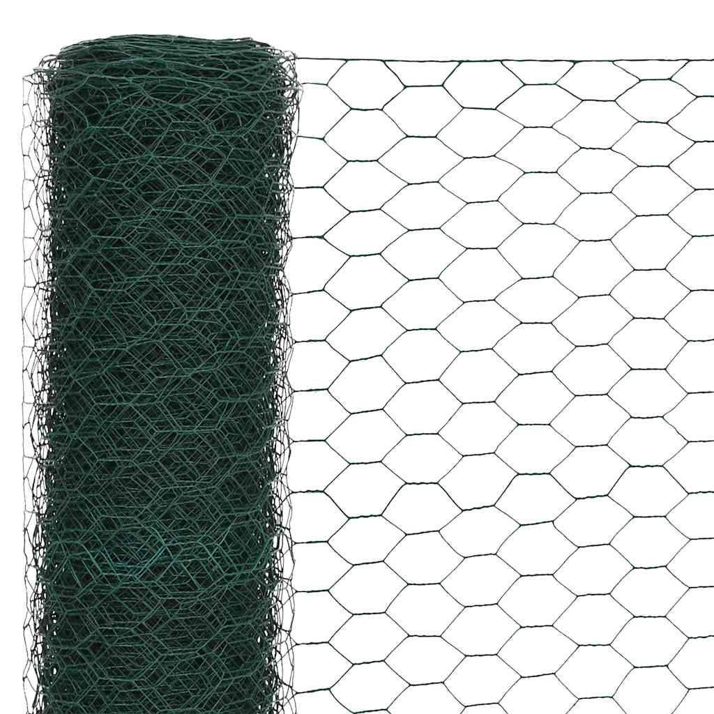 Kanaverkko Teräs Pvc Pinnoitteella 25X1,2 M Vihreä