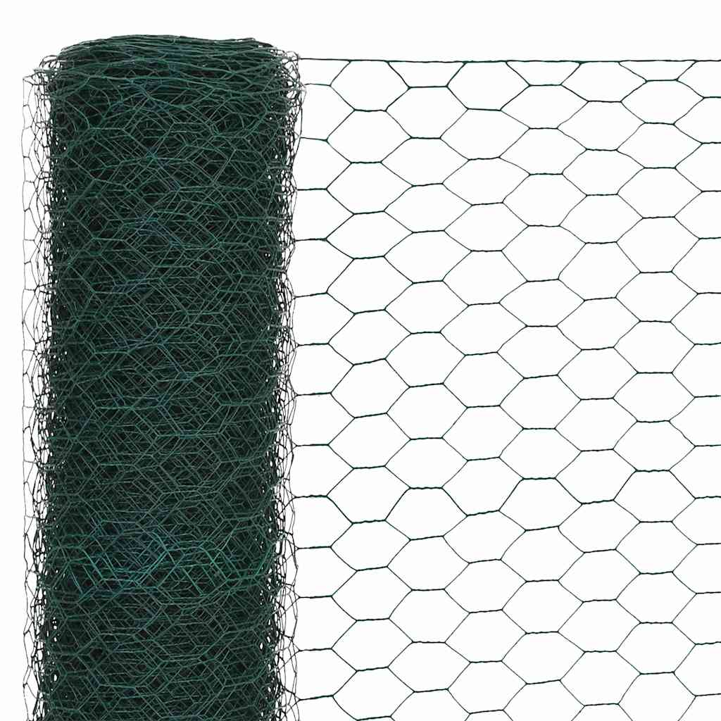 Kanaverkko Teräs Pvc Pinnoitteella 25X1,5 M Vihreä