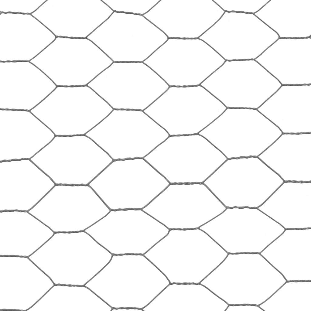 Kanaverkko Teräs Pvc Pinnoitteella 25X0,5 M Harmaa