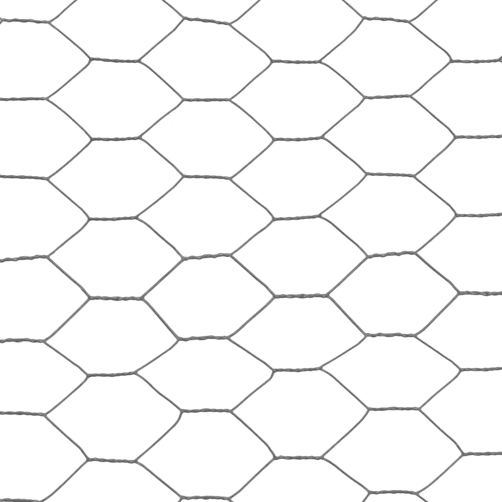 Kanaverkko Teräs Pvc Pinnoitteella 25X0,5 M Harmaa