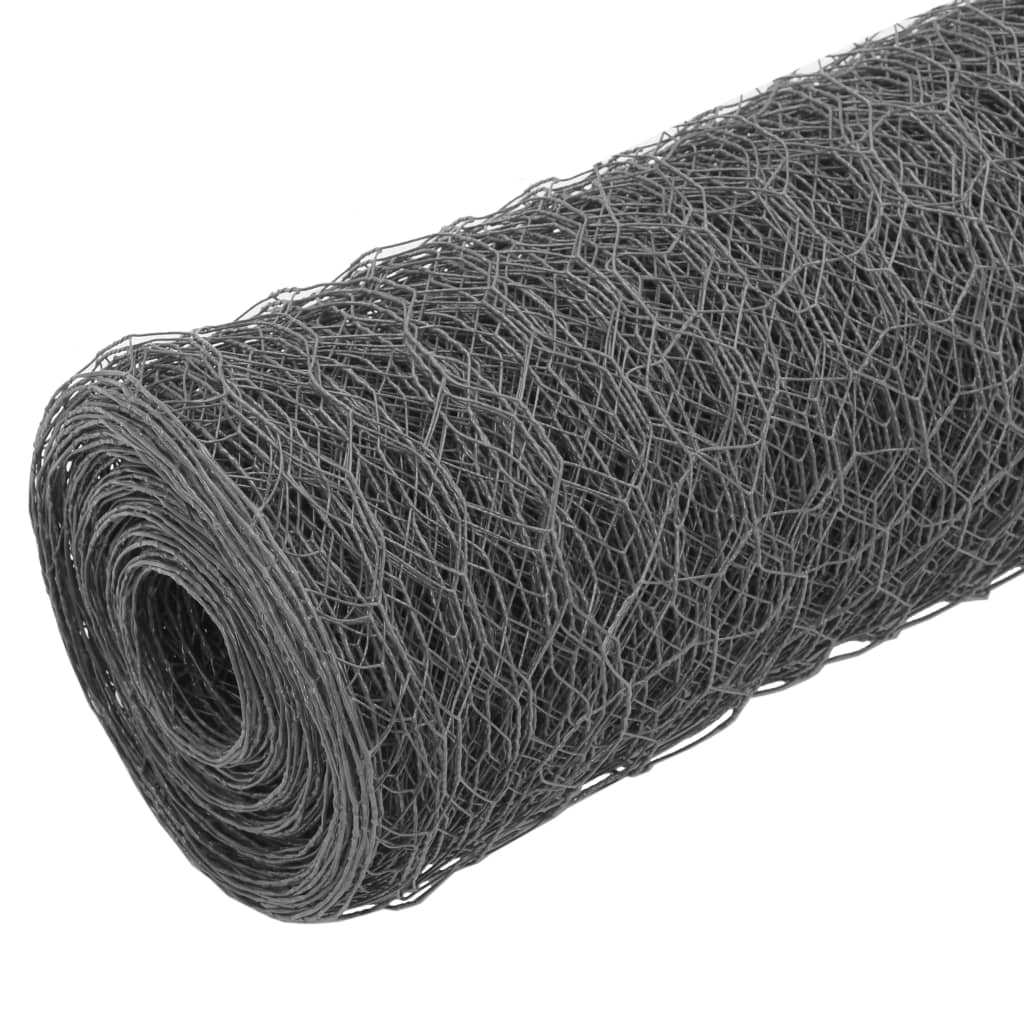 Kanaverkko Teräs Pvc Pinnoitteella 25X1 M Harmaa