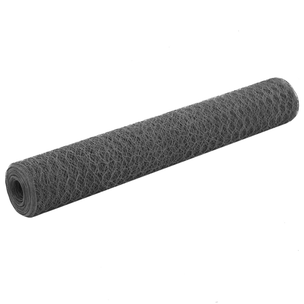 Kanaverkko Teräs Pvc Pinnoitteella 25X1 M Harmaa