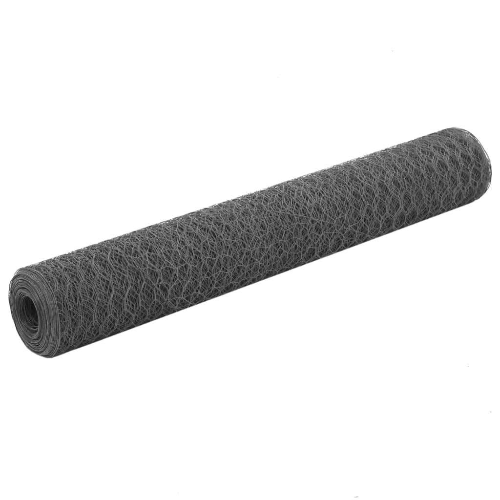 Kanaverkko Teräs Pvc Pinnoitteella 25X1 M Harmaa