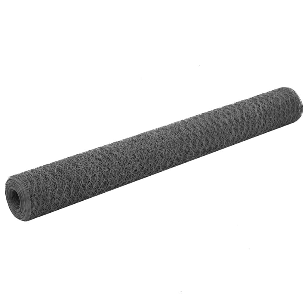 Kanaverkko Teräs Pvc Pinnoitteella 25X1,2 M Harmaa