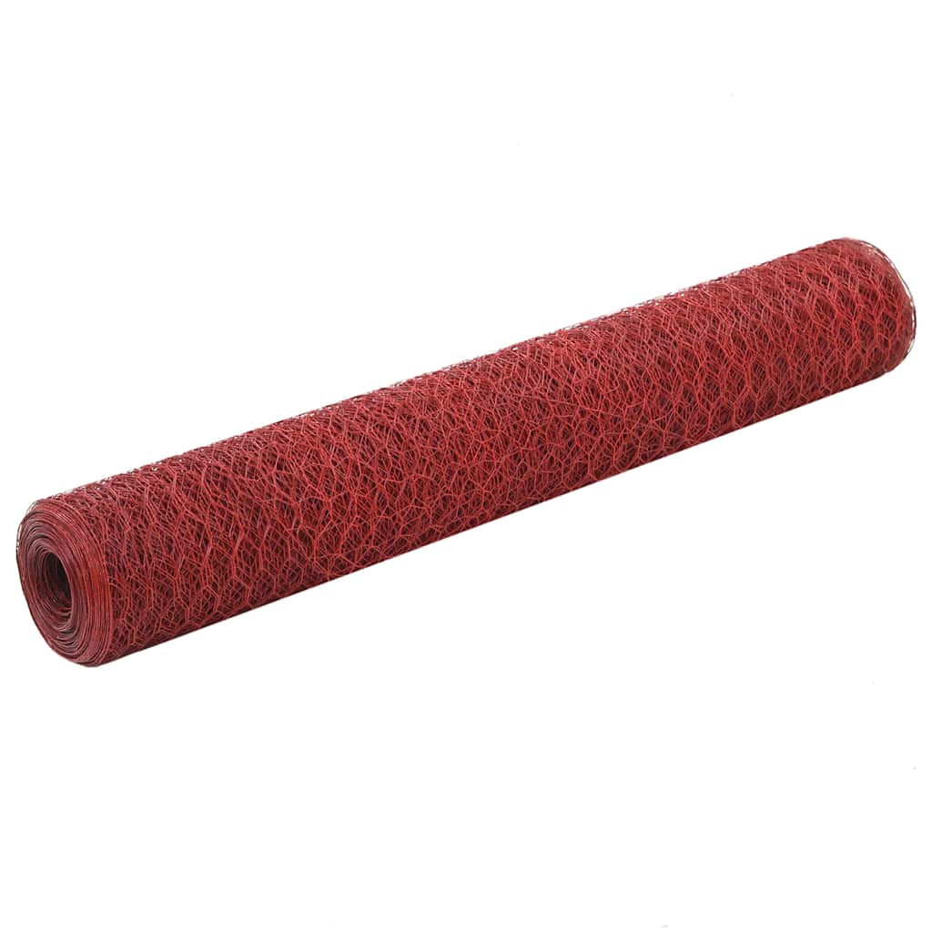 Kanaverkko Teräs Pvc Pinnoitteella 25X1 M Punainen