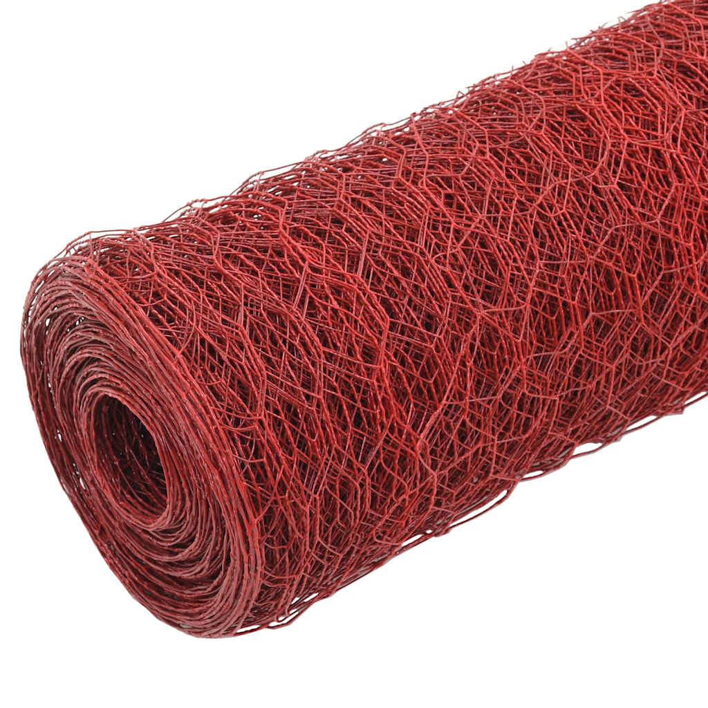 Kanaverkko Teräs Pvc Pinnoitteella 25X1 M Punainen