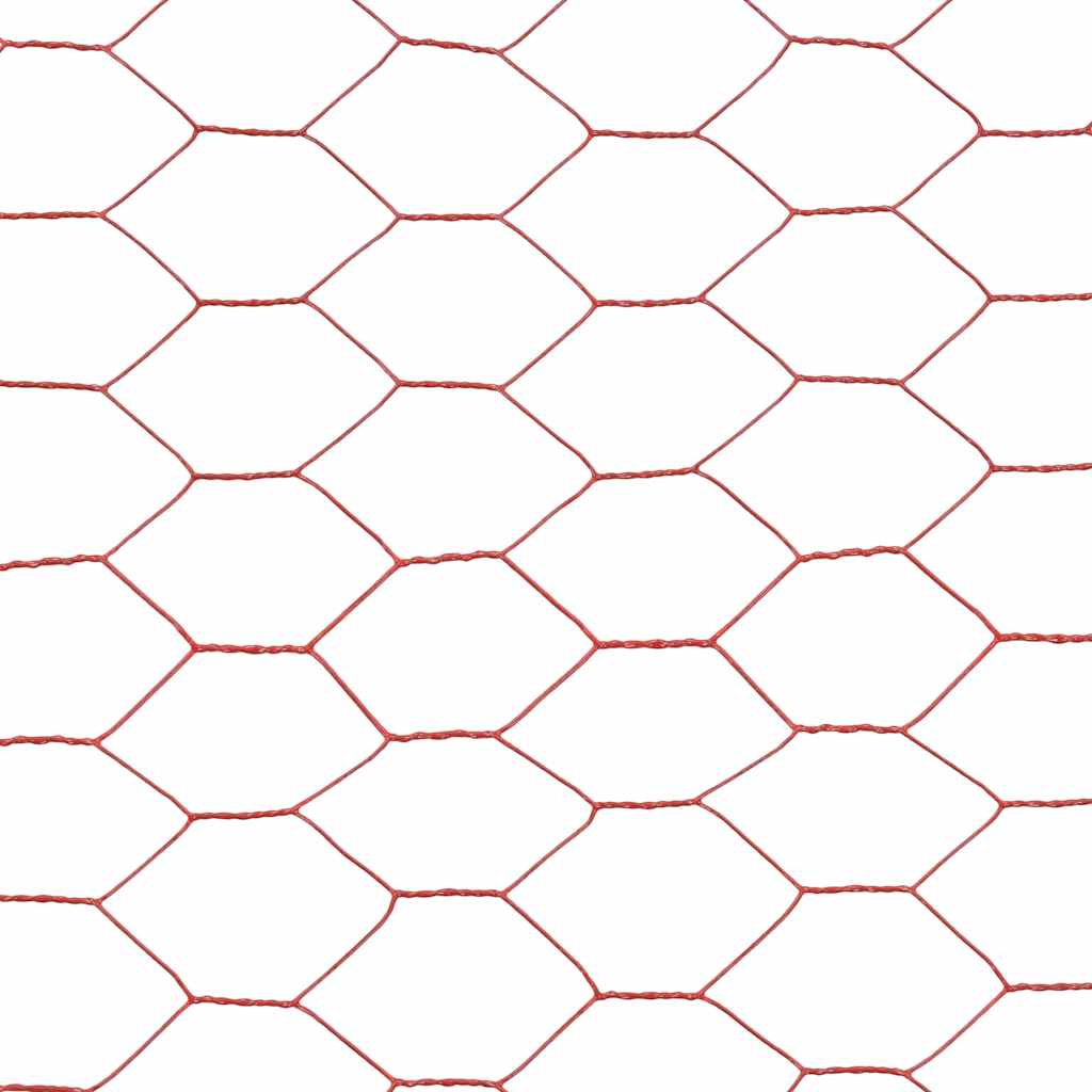 Kanaverkko Teräs Pvc Pinnoitteella 25X1 M Punainen