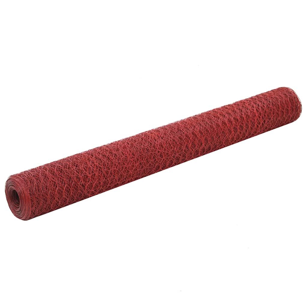 Kanaverkko Teräs Pvc Pinnoitteella 25X1,2 M Punainen