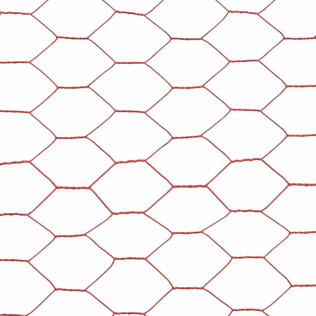 Kanaverkko Teräs Pvc Pinnoitteella 25X1,2 M Punainen