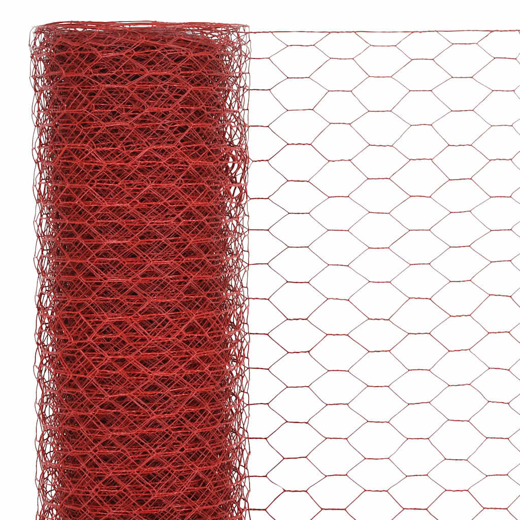 Kanaverkko Teräs Pvc Pinnoitteella 25X1,2 M Punainen