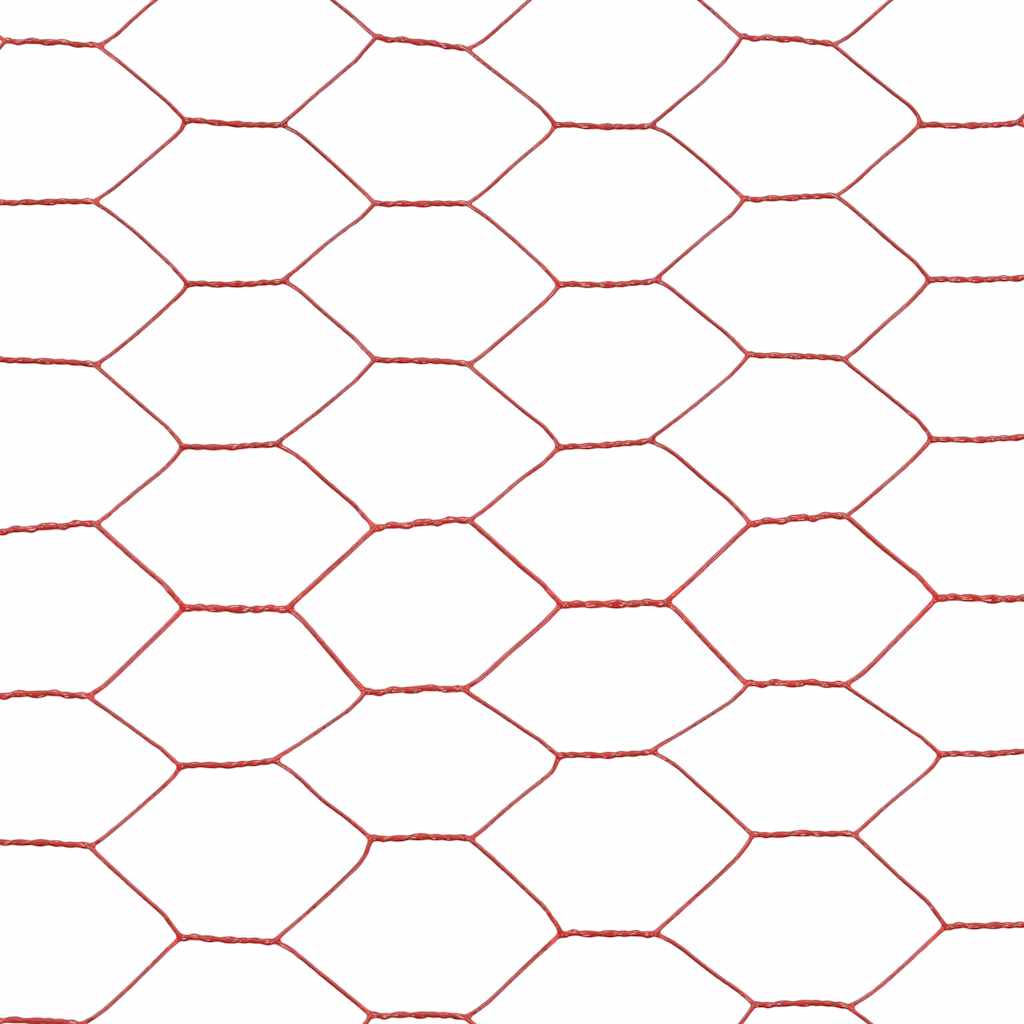 Kanaverkko Teräs Pvc Pinnoitteella 25X1,2 M Punainen