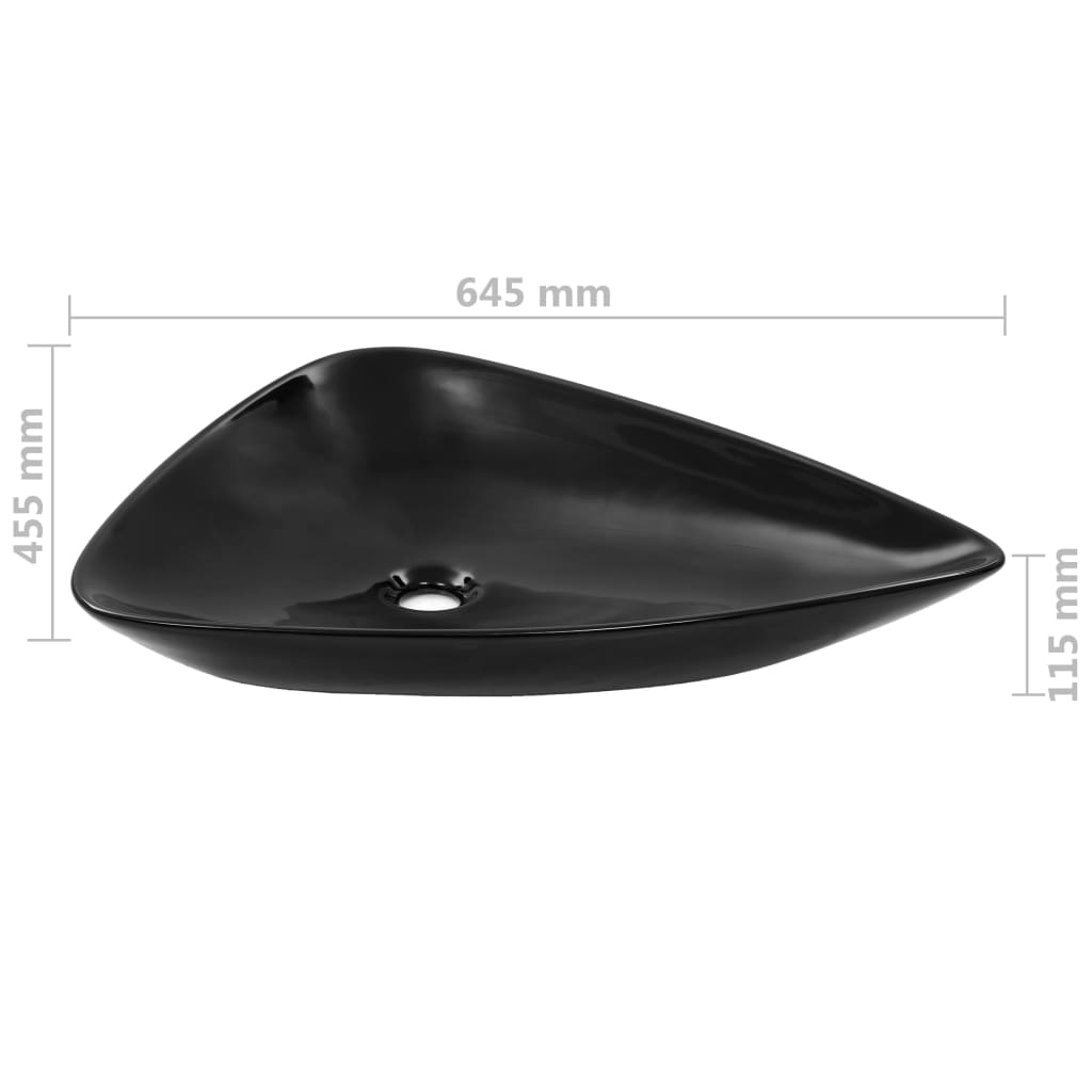 Pesuallas Keraaminen Kolmionmuotoinen 645X455X115 Mm Musta