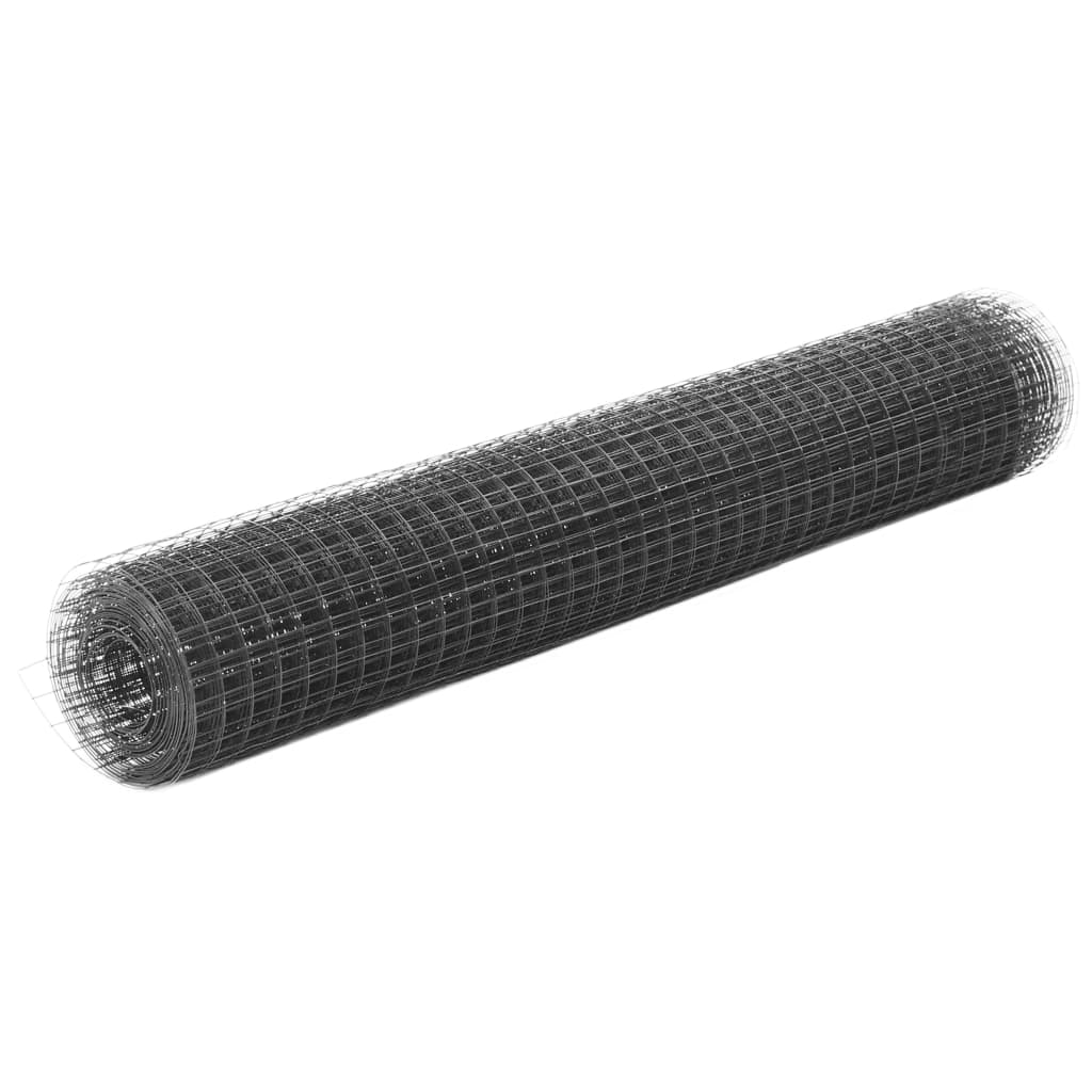 Kanaverkko Teräs Pvc Pinnoitteella 25X1 M Harmaa
