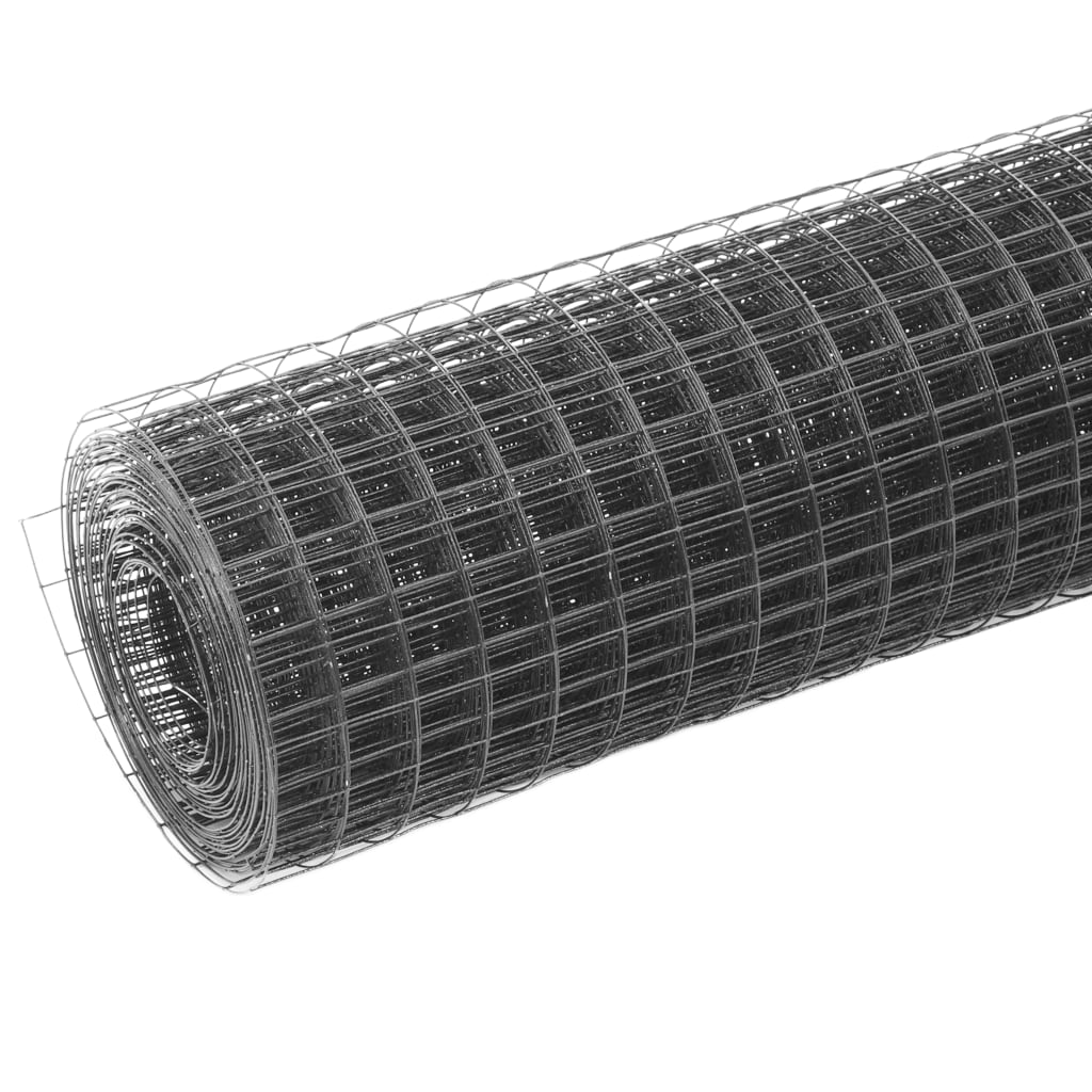 Kanaverkko Teräs Pvc Pinnoitteella 25X0,5 M Harmaa