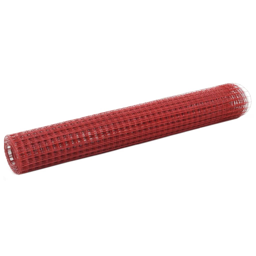 Kanaverkko Teräs Pvc Pinnoitteella 25X1 M Punainen