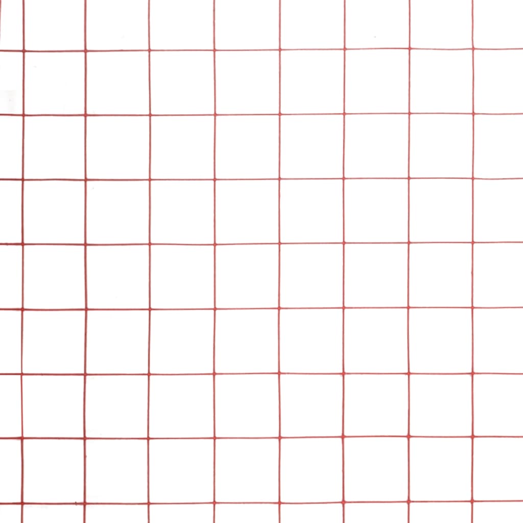 Kanaverkko Teräs Pvc Pinnoitteella 10X0,5 M Punainen