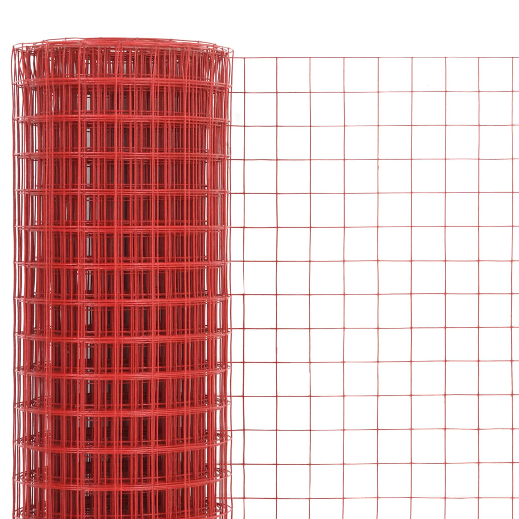Kanaverkko Teräs Pvc Pinnoitteella 25X0,5 M Punainen