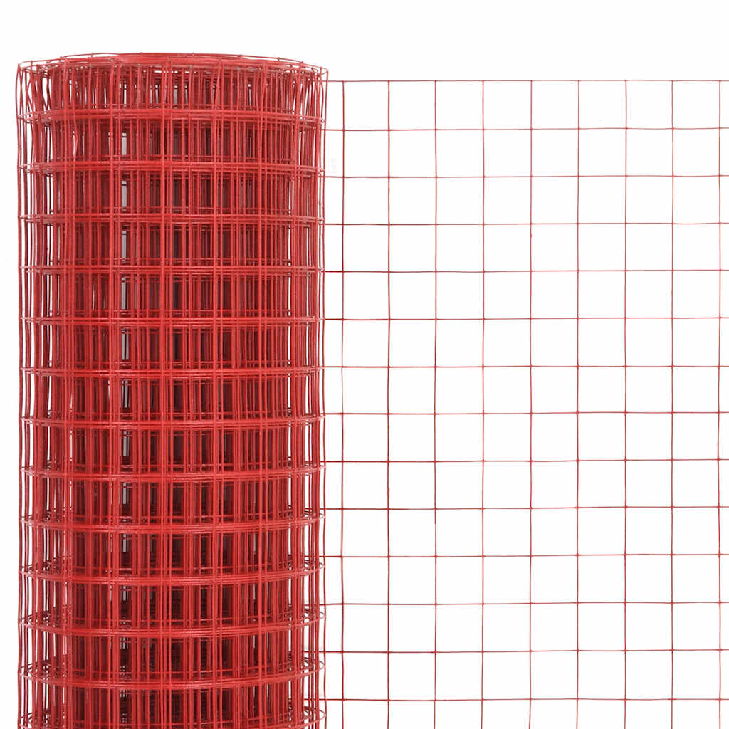 Kanaverkko Teräs Pvc Pinnoitteella 25X1,5 M Punainen