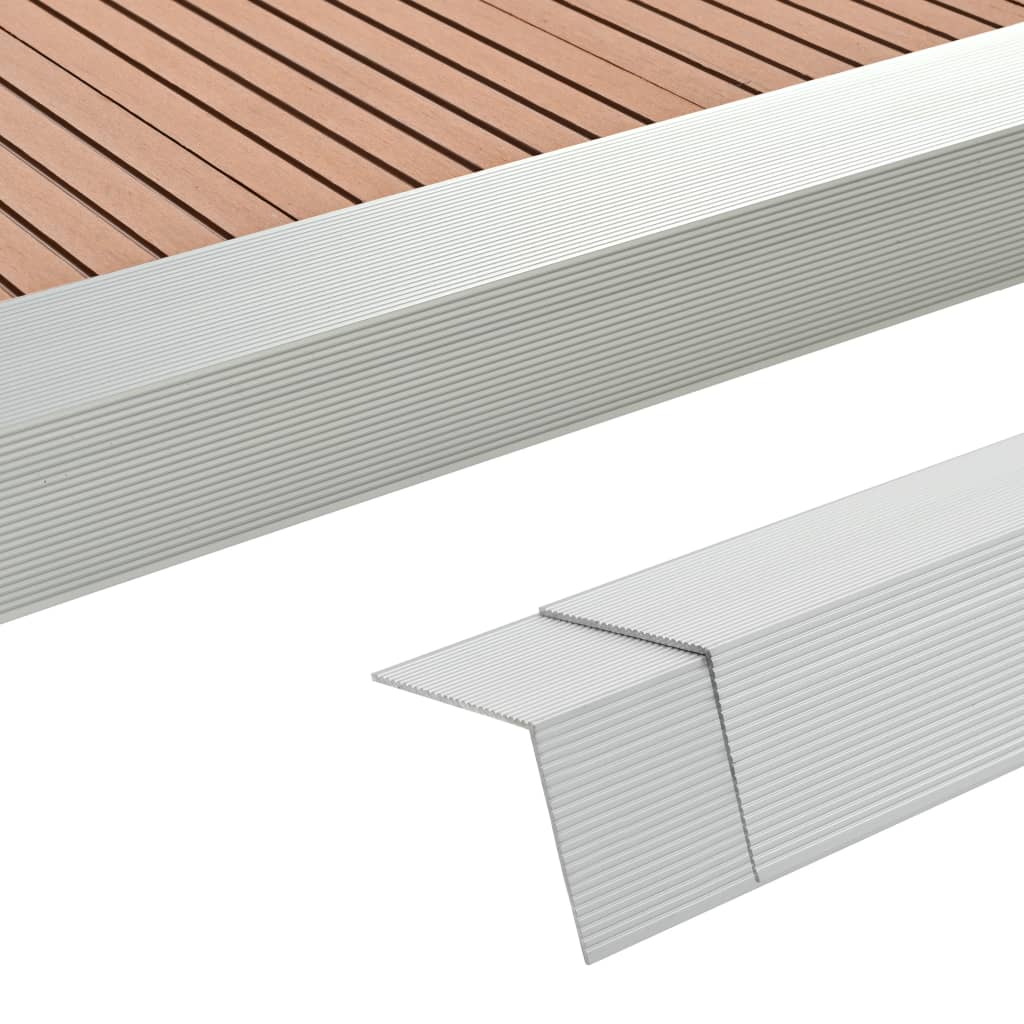 Reunuslauta 5 Kpl Alumiini 170 Cm Hopea