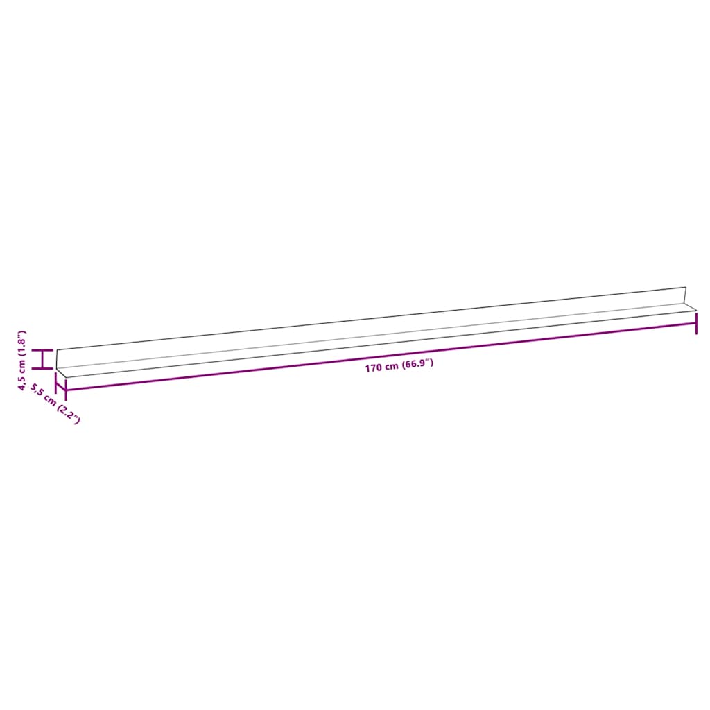 Terassin Reunuslauta Wpc 170 Cm Harmaa